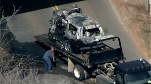 McClendon's vehicle being removed from crash site 3/2/2016